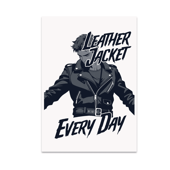 Leather Jacket Every Day Poster - Edgy Style Decor Enthusiast - 13x19 Poster Print