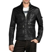 Leather Jacket Men Motorcycle 100% Real Lambskin Biker Slim Fit Soft Leather Coat