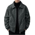 thumbnail image 1 of Leather Jacket Men Pu Leather Bomber Motorcycle Jacket Mens Stand Collar Zip-Up Jackets Coat Casual Stylish, 1 of 7