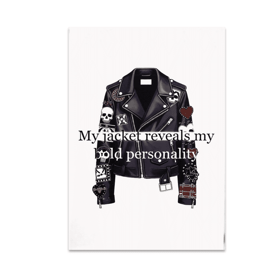 Leather Jacket Personality Art - Style Enthusiast - 13x19 Poster Print