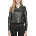 thumbnail image 1 of Leather Jacket Sevevn Womens Faux Leather Motorcycle Jackets Classical Black PU Slim Short Biker Coats, 1 of 7