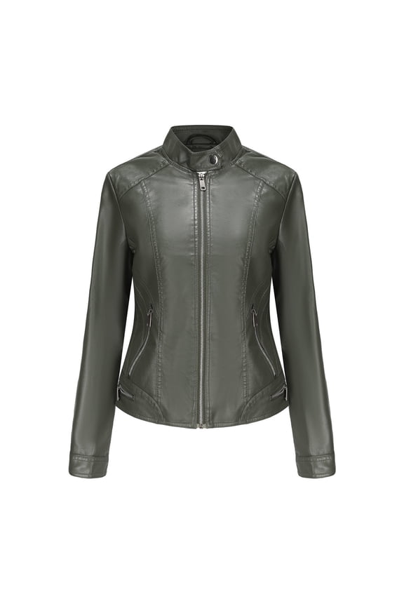 Leather Jacket Women 2024 Fall Women's Faux Leather Blazer Jacket Vegan Leather Coat for Women Relaxed-fit Bomber Jacket Women Outerwear Jackets & Coats