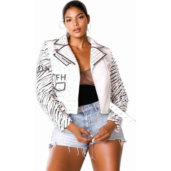 Leather Jacket with Detachable Sleeves -81941
