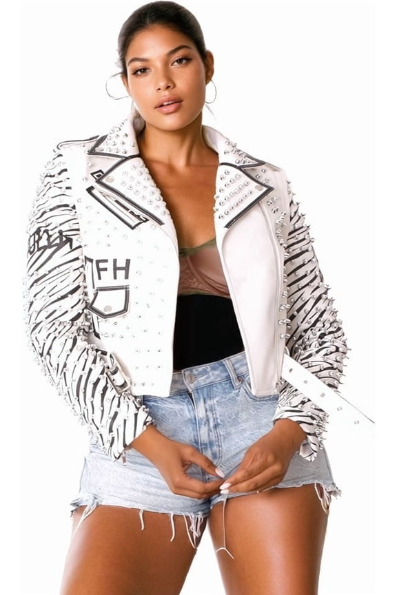 Leather Jacket with Detachable Sleeves -81941