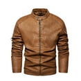 Leather Jackets for Men Coat Men's Discount Slim Punk Jacket with