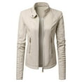 thumbnail image 1 of Leather Jackets for Women Zpanxa Women Faux Leather Moto Biker Short Coat Jacket, Plus Size Short Lightweight Motorcycle Biker Jacket, Fitted Slim Jackets Coat White M, 1 of 4