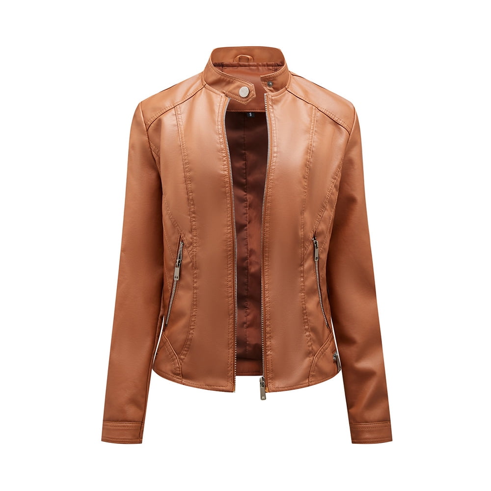 Leather Jackets for Women Zpanxa Women Faux Leather Moto