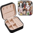 thumbnail image 1 of Leather Jewelry Box Farm Animals Faces Portable Mini Jewelry Storage Bag for Travel, Small Ring Case Earrings Organizer Necklaces Box for Women Girls Women Gifts, 1 of 7