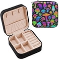 thumbnail image 1 of Leather Jewelry Box Psychedelic Mushroom Portable Mini Jewelry Storage Bag for Travel, Small Ring Case Earrings Organizer Necklaces Box for Women Girls Women Gifts, 1 of 7