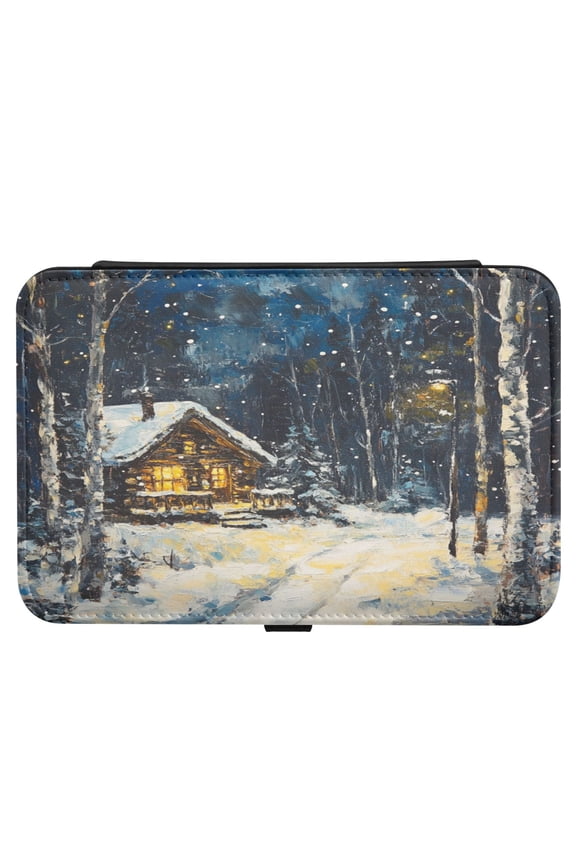 Leather Jewelry Box Rectangular 8.27x5.5x1.78In Travel Jewelry Storage Earrings Necklace Bracelet Watch Brooch Storage Beautiful Cartoon House