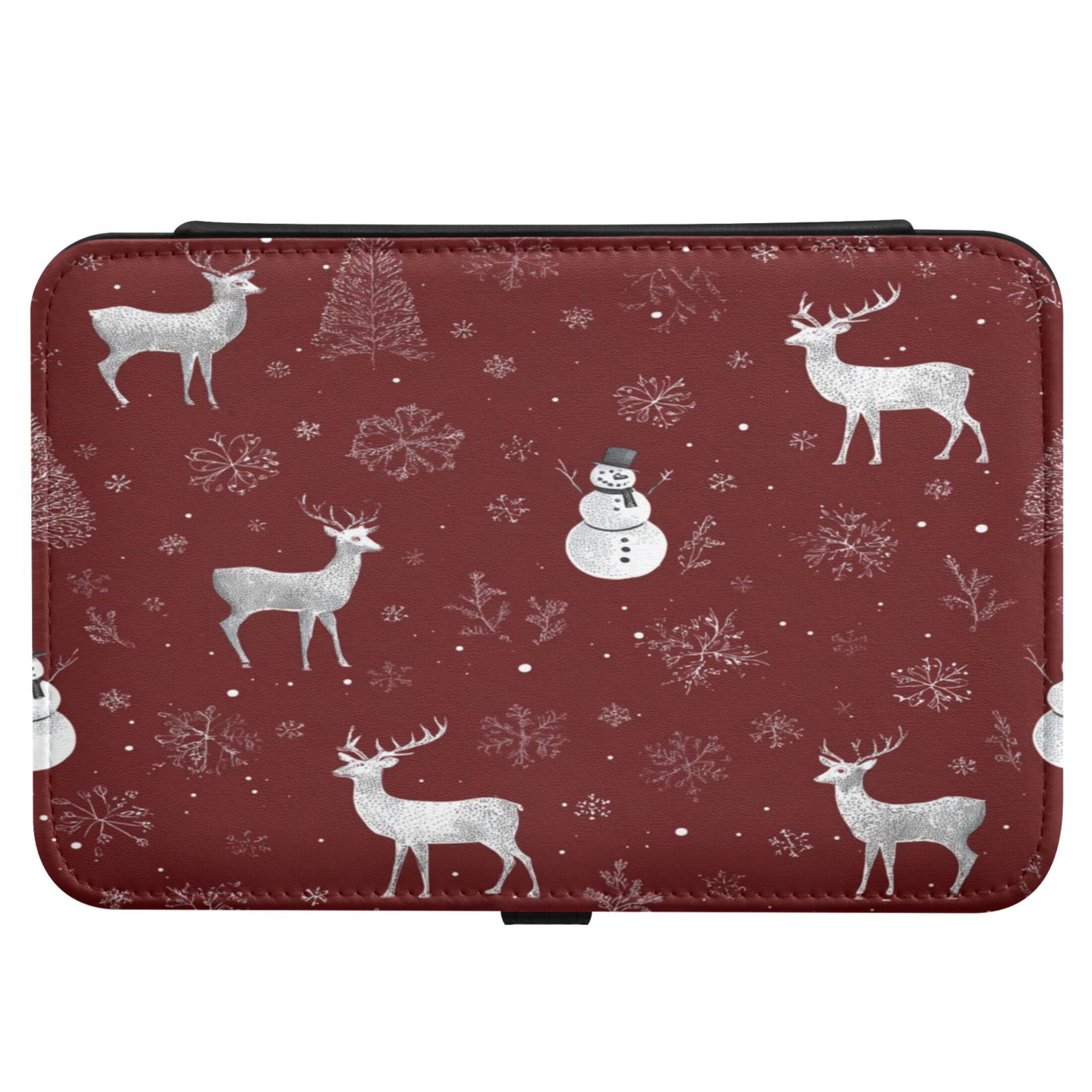 Leather Jewelry Box Rectangular 8.27x5.5x1.78In Travel Jewelry Storage Earrings Necklace Bracelet Watch Brooch Storage Beautiful Christmas Elements Cute