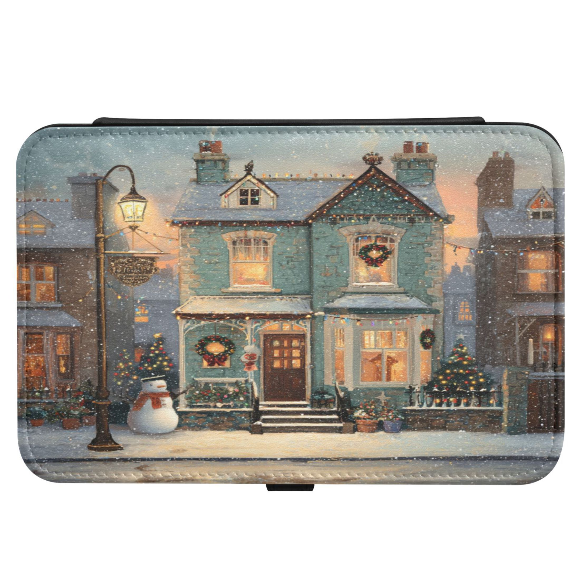 Leather Jewelry Box Rectangular 8.27x5.5x1.78In Travel Jewelry Storage Earrings Necklace Bracelet Watch Brooch Storage Beautiful Christmas House
