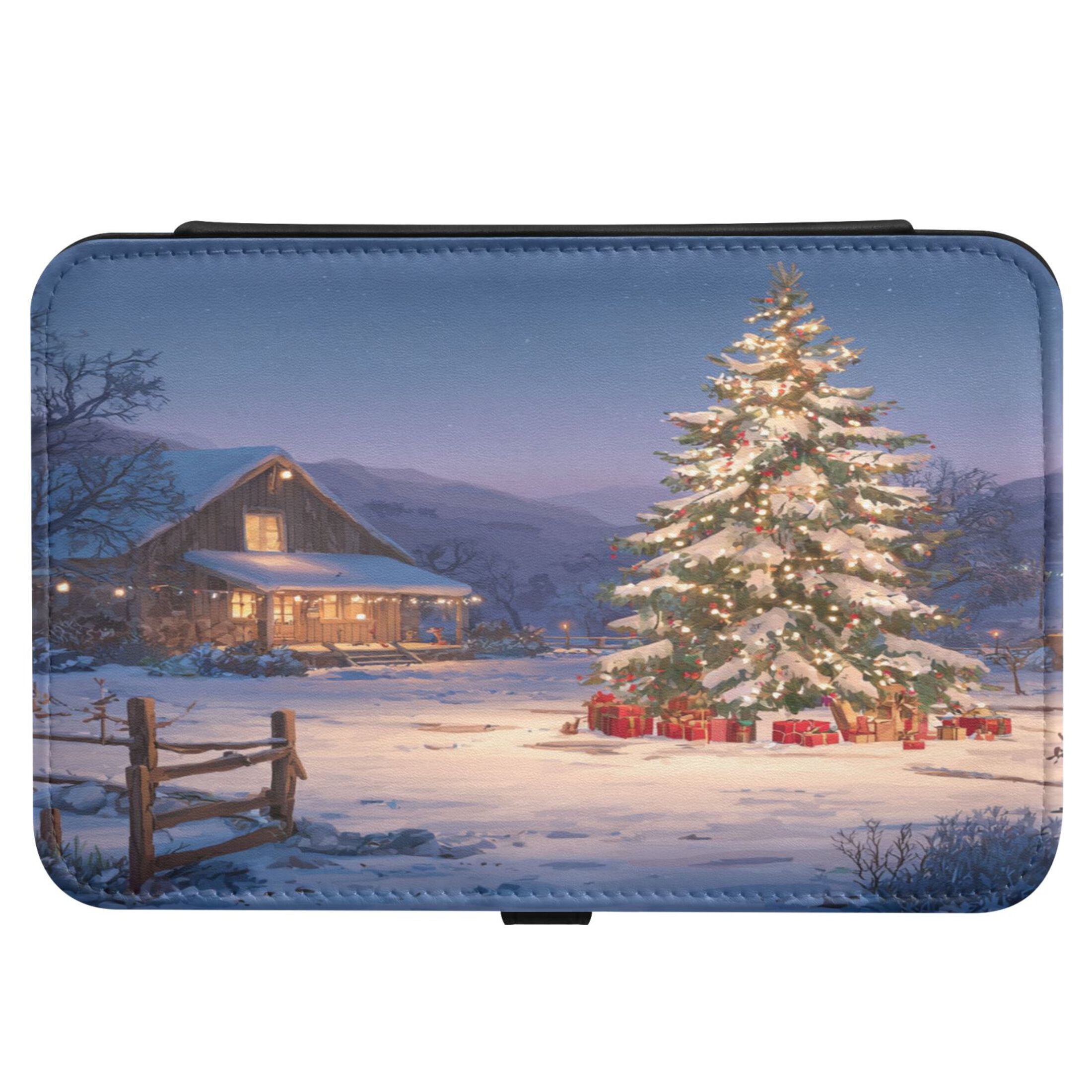 Leather Jewelry Box Rectangular 8.27x5.5x1.78In Travel Jewelry Storage Earrings Necklace Bracelet Watch Brooch Storage Beautiful Christmas Night