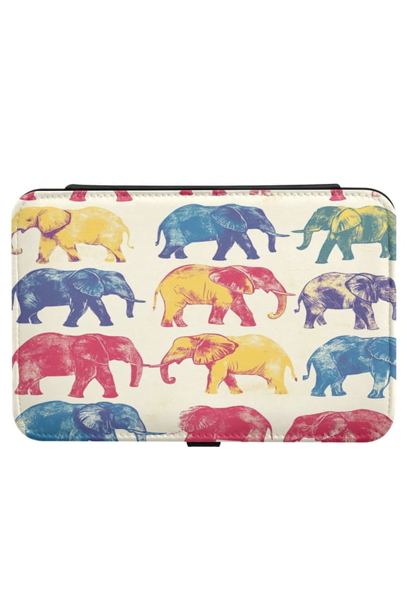 Leather Jewelry Box Rectangular 8.27x5.5x1.78In Travel Jewelry Storage Earrings Necklace Bracelet Watch Brooch Storage Beautiful Elephant