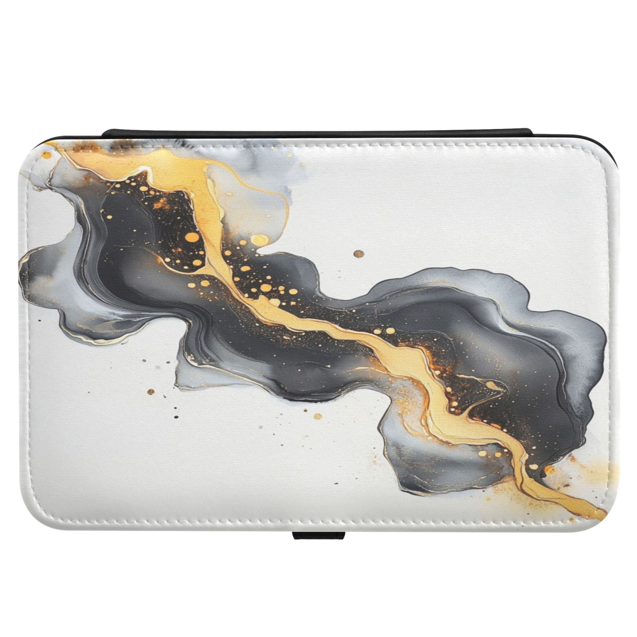 Leather Jewelry Box Rectangular 8.27x5.5x1.78In Travel Jewelry Storage Earrings Necklace Bracelet Watch Brooch Storage Beautiful Marble Pattern