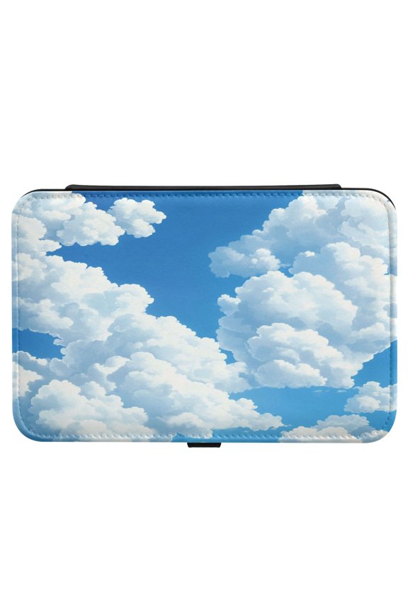 Leather Jewelry Box Rectangular 8.27x5.5x1.78In Travel Jewelry Storage Earrings Necklace Bracelet Watch Brooch Storage Beautiful White Cloud