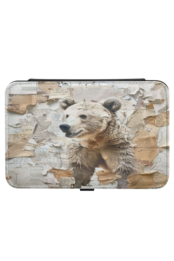 Leather Jewelry Box Rectangular 8.27x5.5x1.78In Travel Jewelry Storage Earrings Necklace Bracelet Watch Brooch Storage Brown Bear and Brown Paper