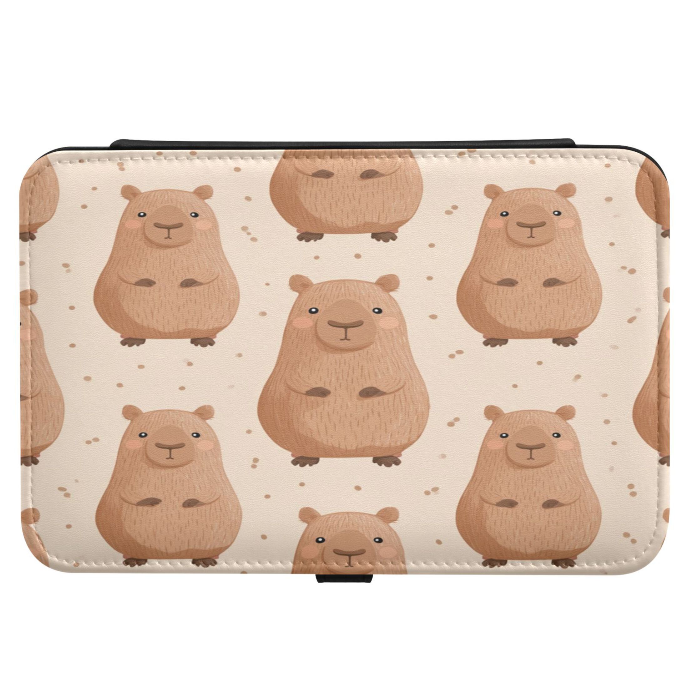 Leather Jewelry Box Rectangular 8.27x5.5x1.78In Travel Jewelry Storage Earrings Necklace Bracelet Watch Brooch Storage Capibara Cute