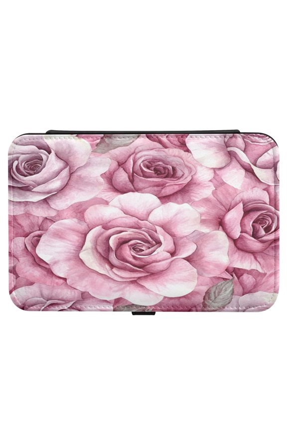 Leather Jewelry Box Rectangular 8.27x5.5x1.78In Travel Jewelry Storage Earrings Necklace Bracelet Watch Brooch Storage Charming Roses