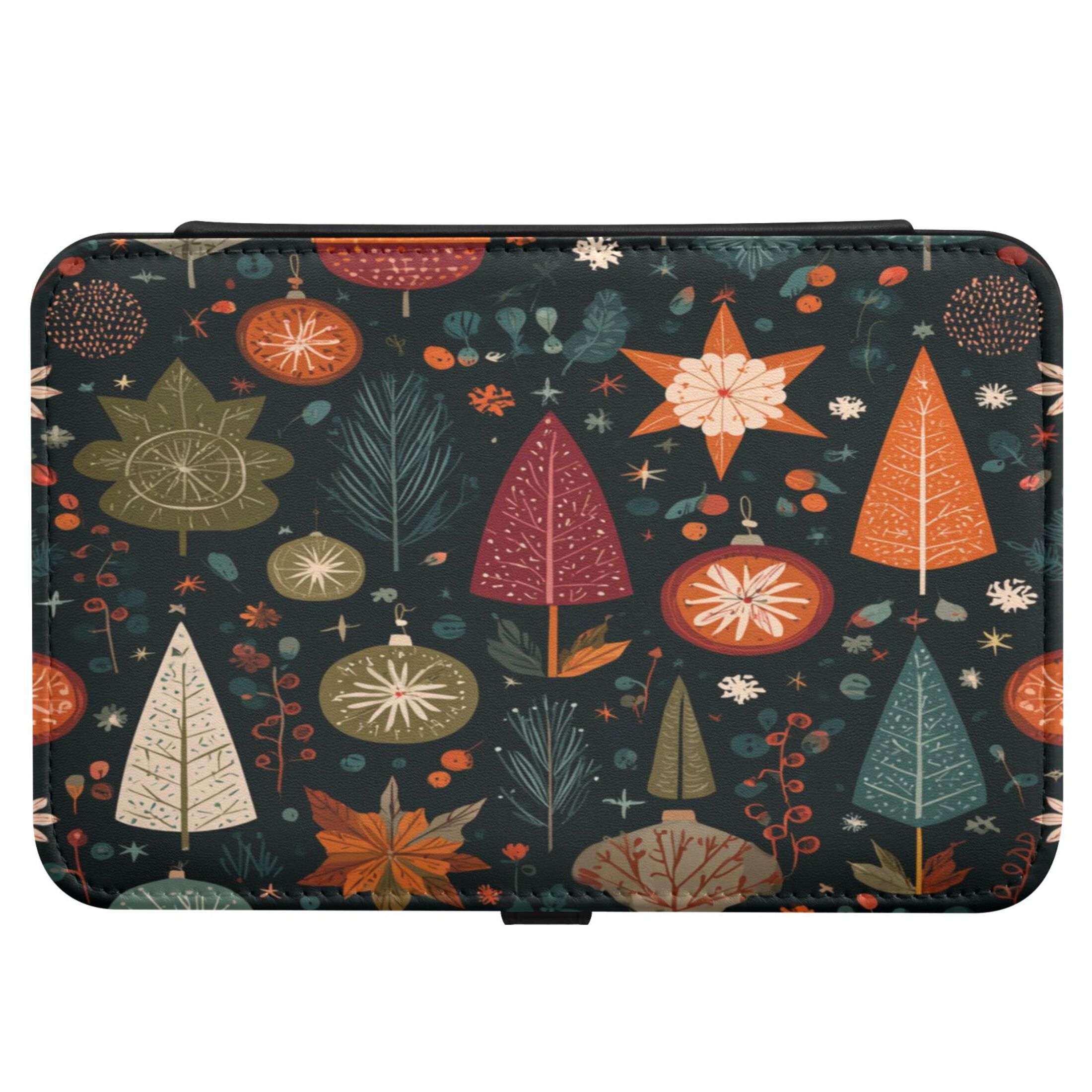 Leather Jewelry Box Rectangular 8.27x5.5x1.78In Travel Jewelry Storage Earrings Necklace Bracelet Watch Brooch Storage Christmas Elements Beautiful
