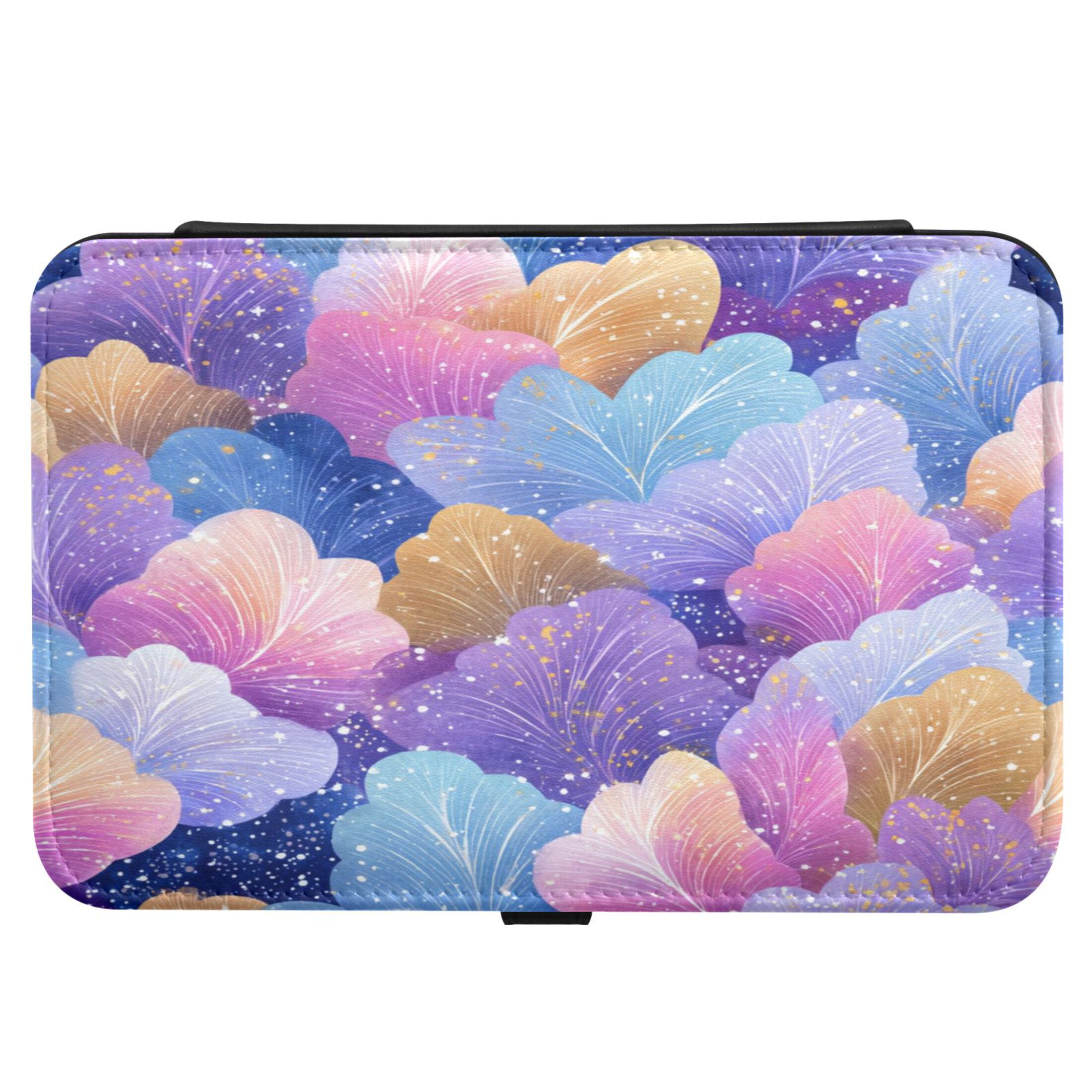 Leather Jewelry Box Rectangular 8.27x5.5x1.78In Travel Jewelry Storage Earrings Necklace Bracelet Watch Brooch Storage Colorful Leaves
