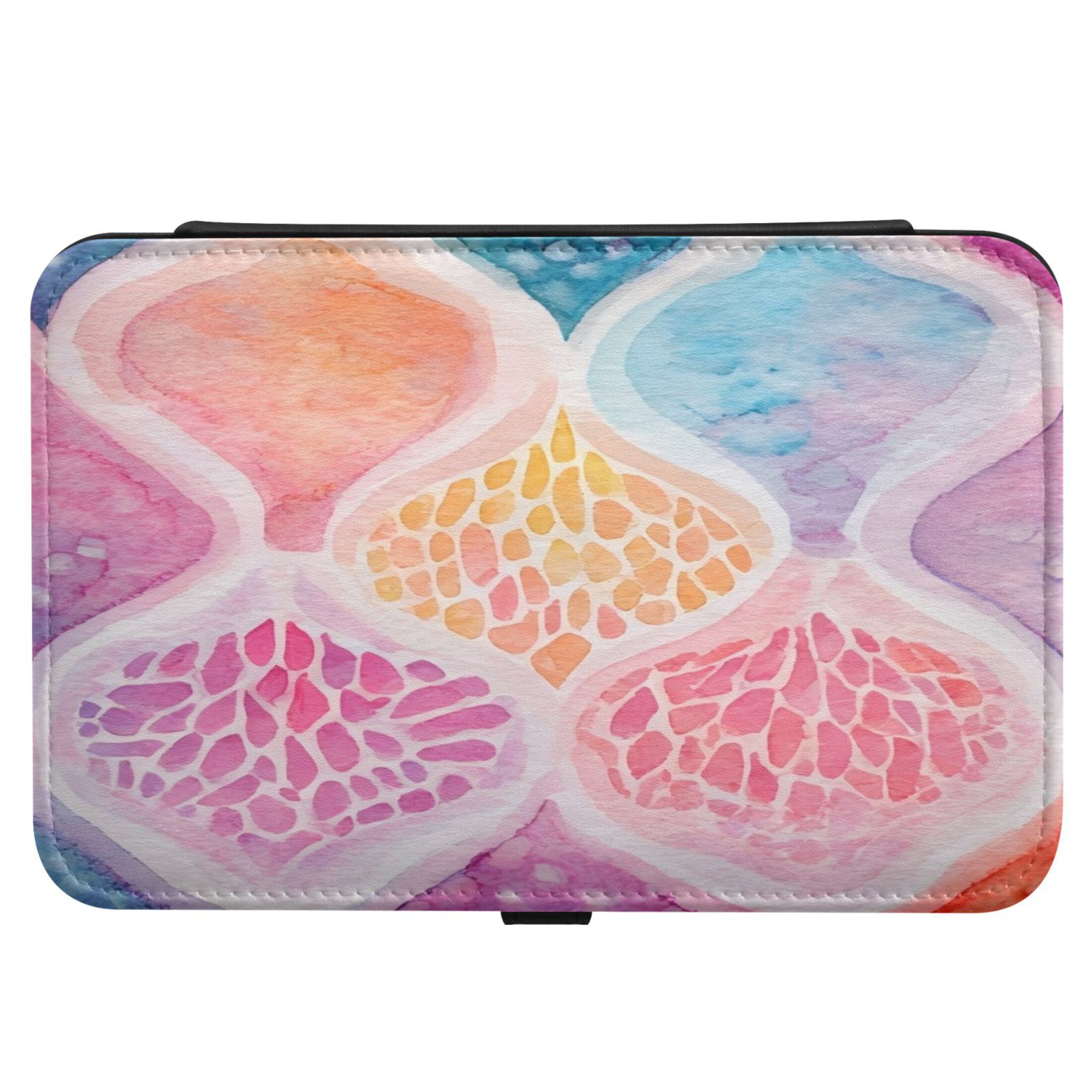 Leather Jewelry Box Rectangular 8.27x5.5x1.78In Travel Jewelry Storage Earrings Necklace Bracelet Watch Brooch Storage Colorful Pattern