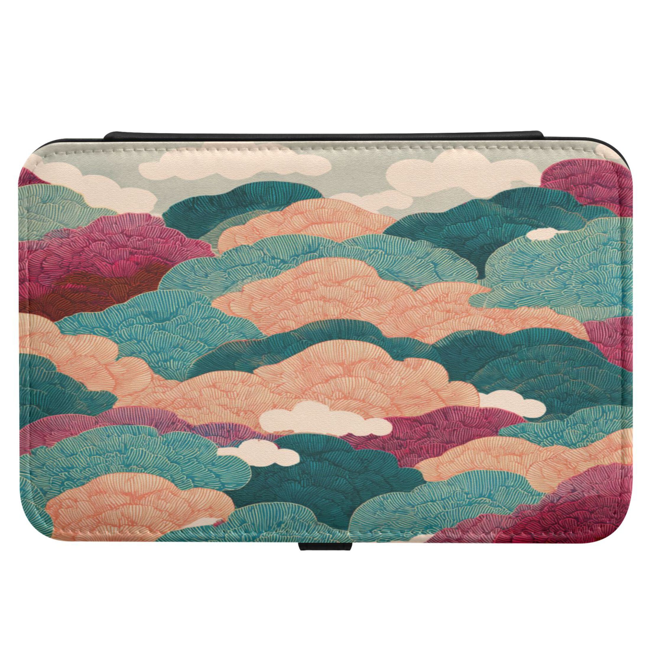 Leather Jewelry Box Rectangular 8.27x5.5x1.78In Travel Jewelry Storage Earrings Necklace Bracelet Watch Brooch Storage Colorful and Beautiful Clouds