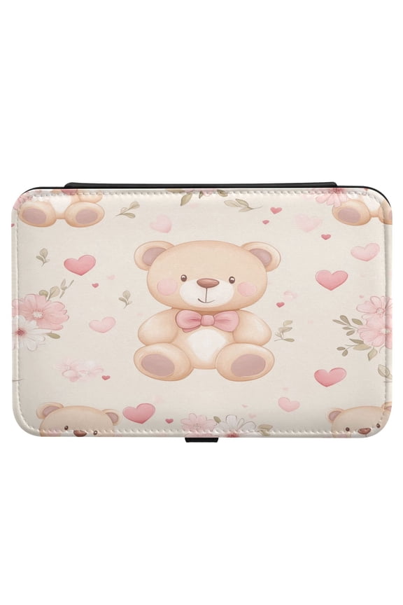 Leather Jewelry Box Rectangular 8.27x5.5x1.78In Travel Jewelry Storage Earrings Necklace Bracelet Watch Brooch Storage Cool Little Bear