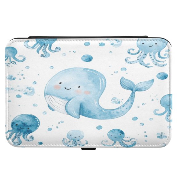 Leather Jewelry Box Rectangular 8.27x5.5x1.78In Travel Jewelry Storage Earrings Necklace Bracelet Watch Brooch Storage Cool Whale