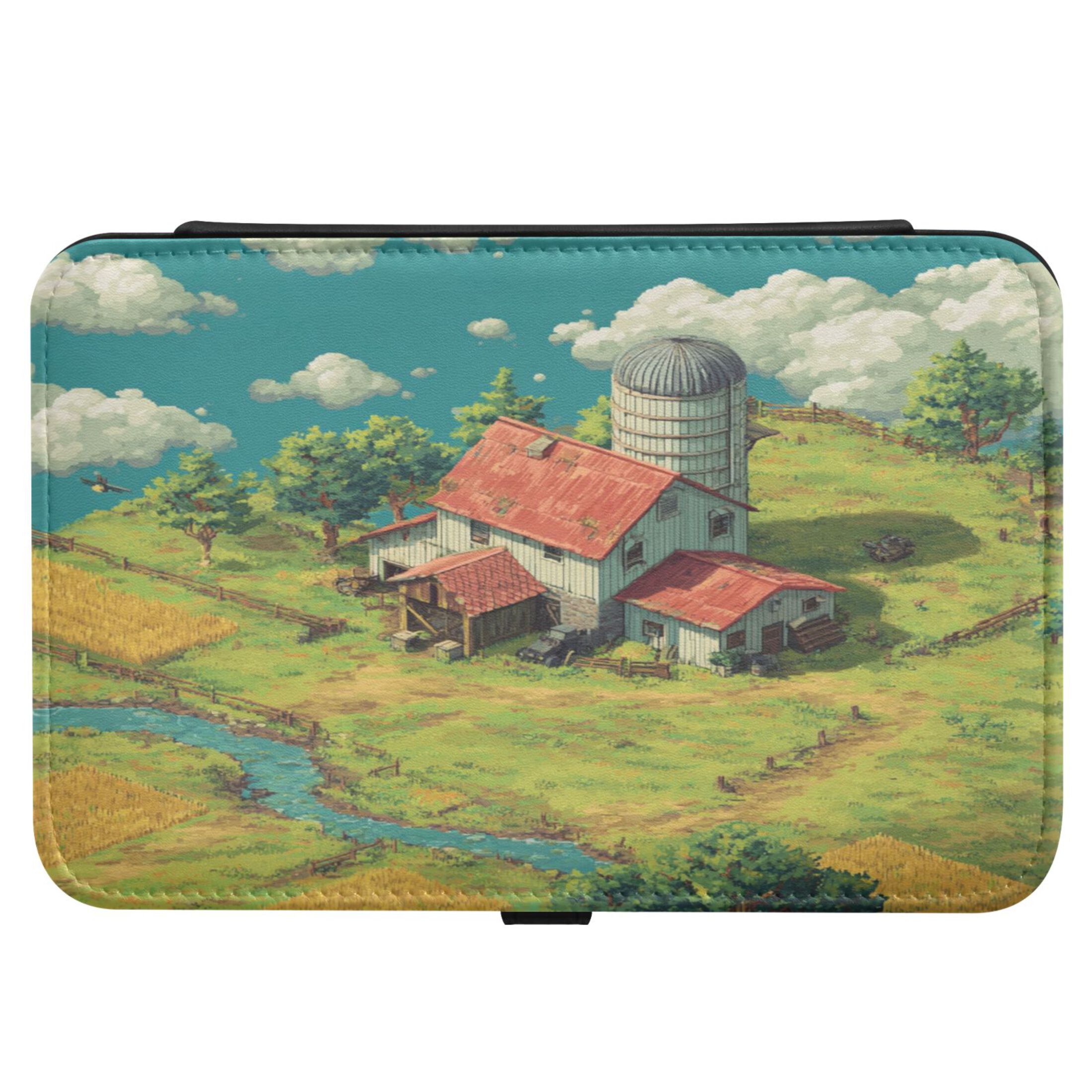 Leather Jewelry Box Rectangular 8.27x5.5x1.78In Travel Jewelry Storage Earrings Necklace Bracelet Watch Brooch Storage Cute Farm