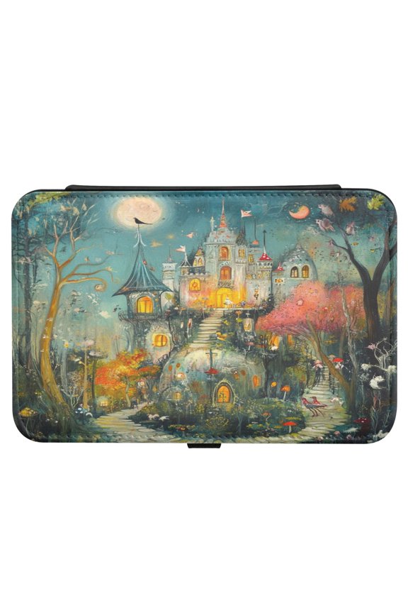 Leather Jewelry Box Rectangular 8.27x5.5x1.78In Travel Jewelry Storage Earrings Necklace Bracelet Watch Brooch Storage Cute Magic House