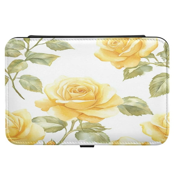 Leather Jewelry Box Rectangular 8.27x5.5x1.78In Travel Jewelry Storage Earrings Necklace Bracelet Watch Brooch Storage Gold Roses