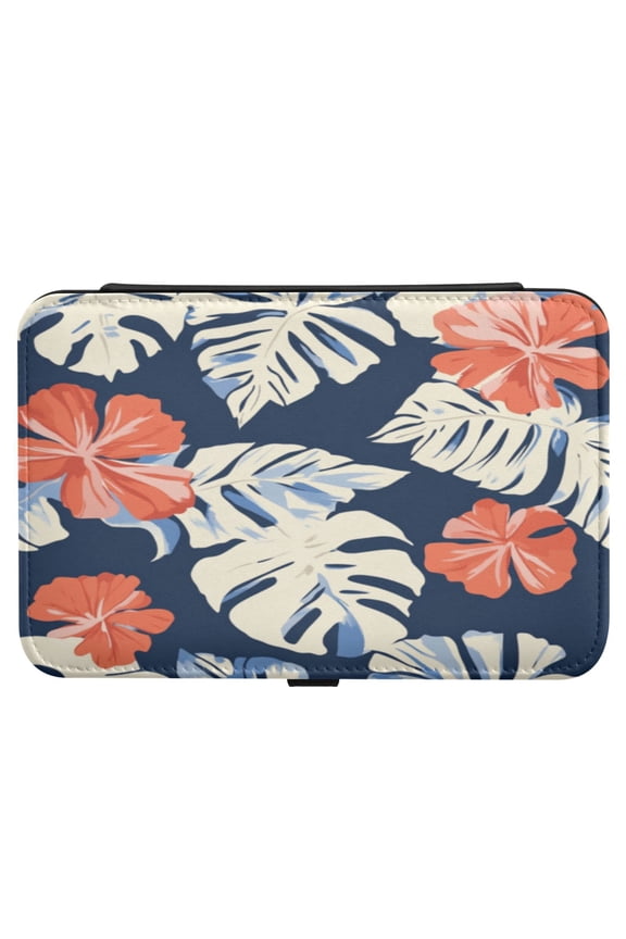 Leather Jewelry Box Rectangular 8.27x5.5x1.78In Travel Jewelry Storage Earrings Necklace Bracelet Watch Brooch Storage Hawaiian Fower Cartoon