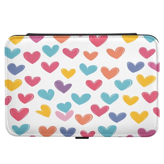 Leather Jewelry Box Rectangular 8.27x5.5x1.78In Travel Jewelry Storage Earrings Necklace Bracelet Watch Brooch Storage Heart Pattern