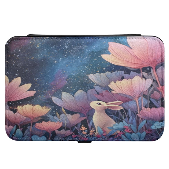 Leather Jewelry Box Rectangular 8.27x5.5x1.78In Travel Jewelry Storage Earrings Necklace Bracelet Watch Brooch Storage Night Rabbit