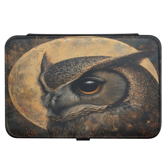 Leather Jewelry Box Rectangular 8.27x5.5x1.78In Travel Jewelry Storage Earrings Necklace Bracelet Watch Brooch Storage Owl under The Moon