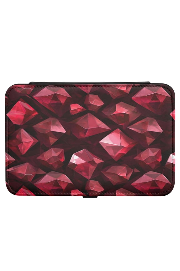 Leather Jewelry Box Rectangular 8.27x5.5x1.78In Travel Jewelry Storage Earrings Necklace Bracelet Watch Brooch Storage Red Gem