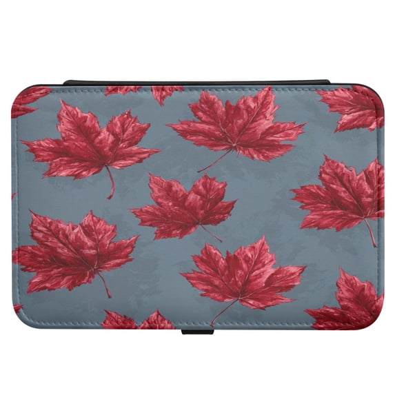 Leather Jewelry Box Rectangular 8.27x5.5x1.78In Travel Jewelry Storage Earrings Necklace Bracelet Watch Brooch Storage Red Maple Leaf Cute