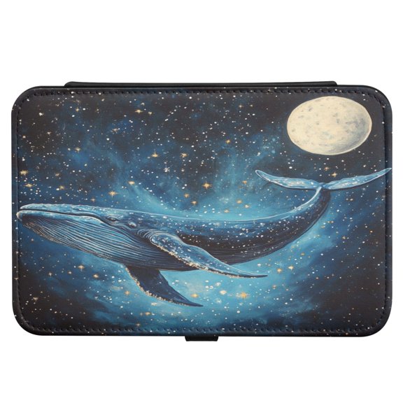 Leather Jewelry Box Rectangular 8.27x5.5x1.78In Travel Jewelry Storage Earrings Necklace Bracelet Watch Brooch Storage Starry Whale