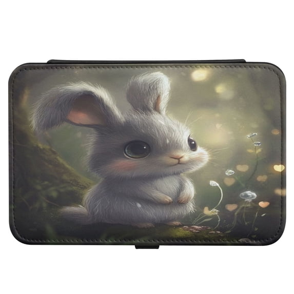 Leather Jewelry Box Rectangular 8.27x5.5x1.78In Travel Jewelry Storage Earrings Necklace Bracelet Watch Brooch Storage Super Beautiful Grey Rabbit