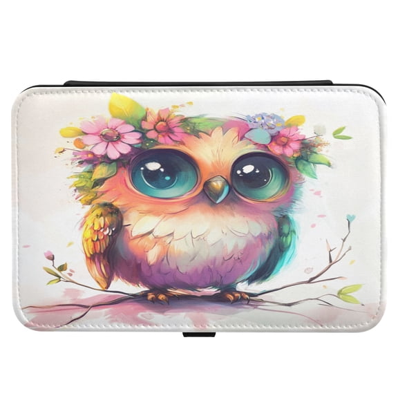 Leather Jewelry Box Rectangular 8.27x5.5x1.78In Travel Jewelry Storage Earrings Necklace Bracelet Watch Brooch Storage Super Cool Owl