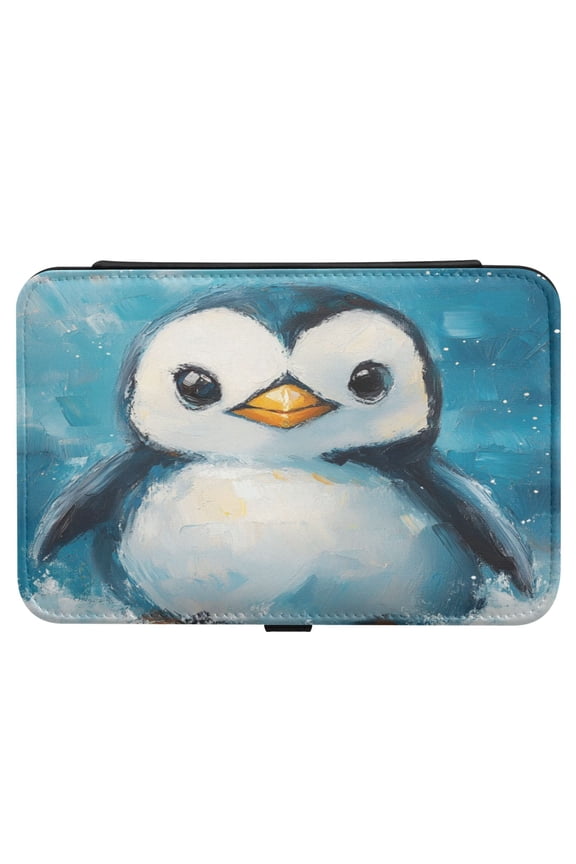 Leather Jewelry Box Rectangular 8.27x5.5x1.78In Travel Jewelry Storage Earrings Necklace Bracelet Watch Brooch Storage Super Cute Little Penguin