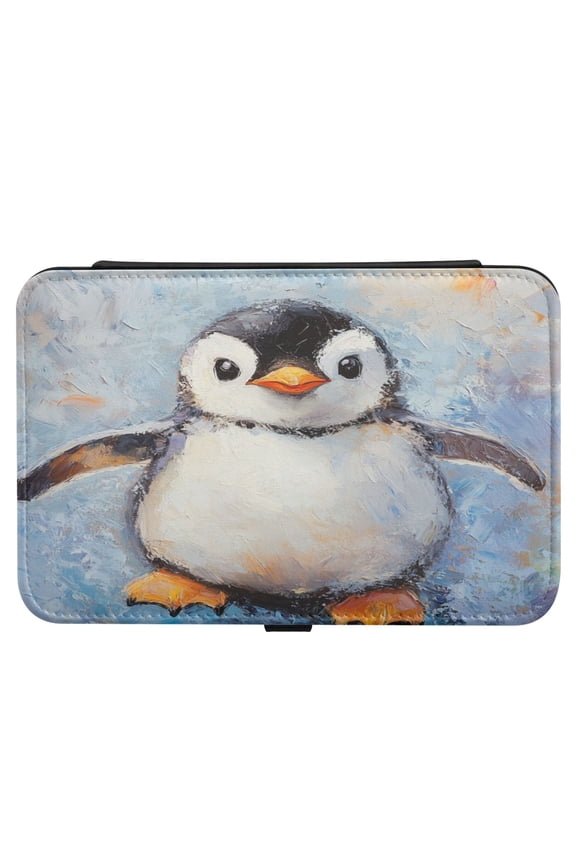 Leather Jewelry Box Rectangular 8.27x5.5x1.78In Travel Jewelry Storage Earrings Necklace Bracelet Watch Brooch Storage Super Lovely Little Penguin