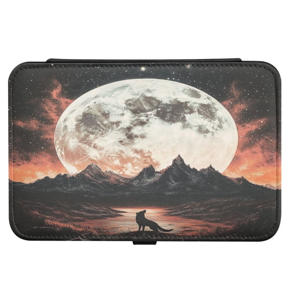 Leather Jewelry Box Rectangular 8.27x5.5x1.78In Travel Jewelry Storage Earrings Necklace Bracelet Watch Brooch Storage Wolf Of The Night