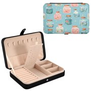 Leather Jewelry Box Travel Jewelry Storage Earrings Necklace Bracelet Watch Brooch Storage Pastel Magic Jar Potion