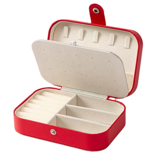 Leather Jewelry Storage Box - 11.5*16.5cm, Double-Layer Design, Portable for Rings, Necklaces, Earrings - Wholesale Price