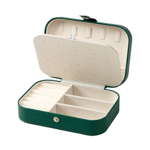 Leather Jewelry Storage Box, 11.5*16.5cm, Double-Layer Design for Rings and Necklaces, Portable and Anti-Oxidation, Wholesale Price