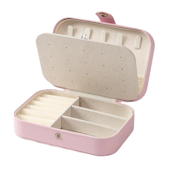 Leather Jewelry Storage Box - 11.5*16.5cm, Double-Layer Design for Rings and Necklaces, Portable and Anti-Oxidation, Wholesale Price