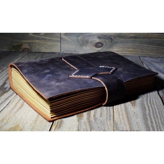 Leather Journal | 9 x 6 x 1.5 | Handmade & Bound | 160 Unlined Pages | Thick Kraft Paper | Fast Shipping | Sketchbook | Linen Bag |
