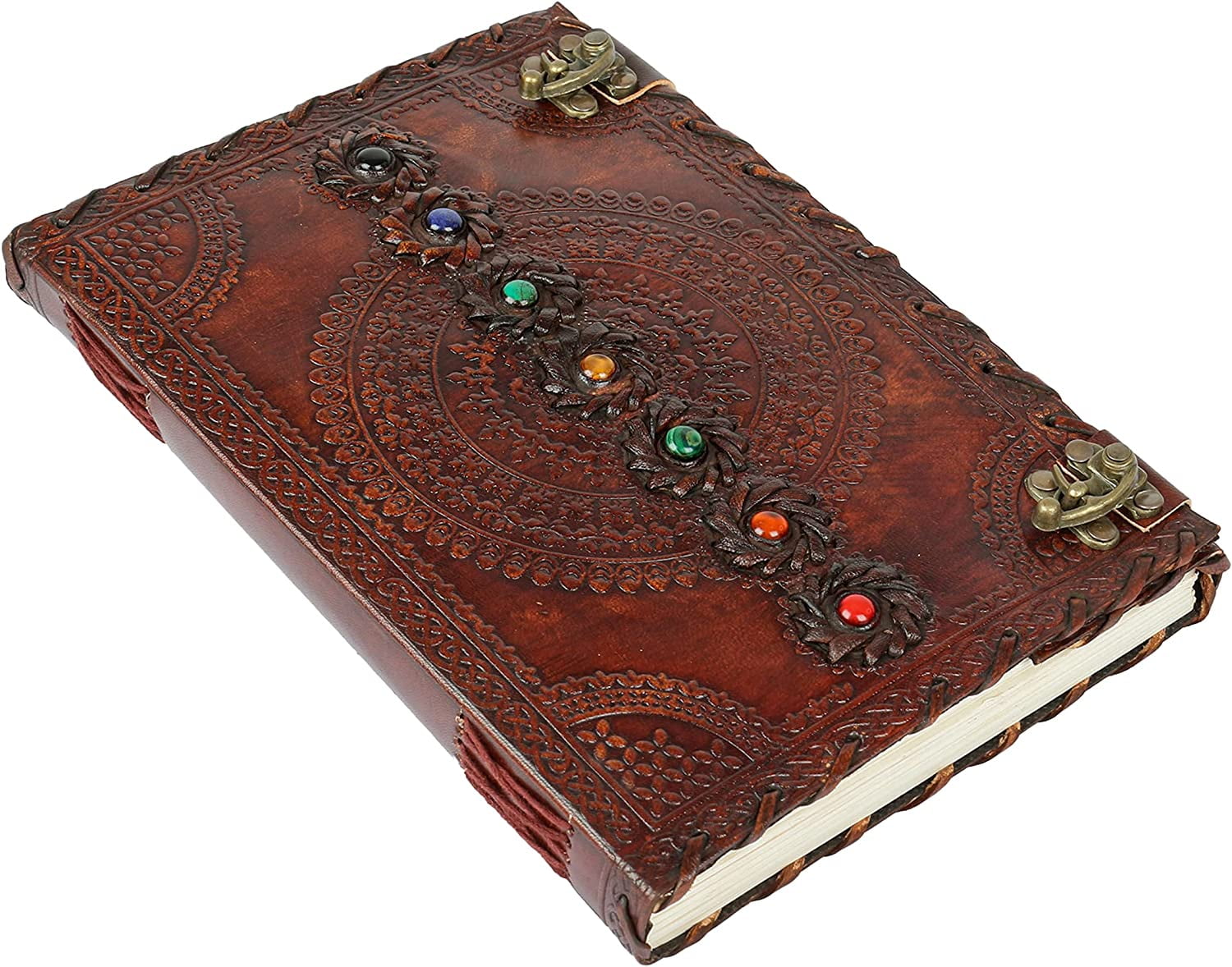 Skyland Leather Journal Book Of Shadows | Pentagram Pentacle Embossed